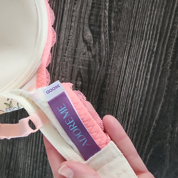 Adore Me Kati Contour Floral Bra - Pink and Cream - Picture 3 of 8